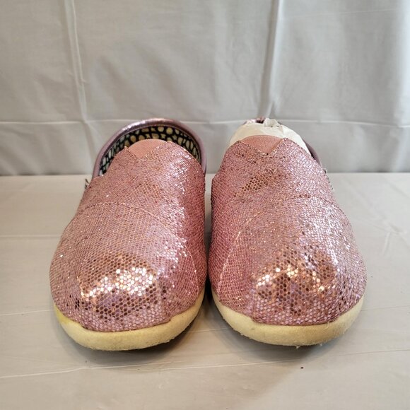 Toms Pink Glitter Flats Siip on Woman Size 7.5 - Picture 3 of 6